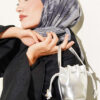 Marble-Patterned Scarf Black