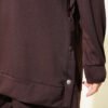 Metal Snap Button Detailing Two-Piece Set Dark Brown - Image 4