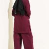 Metal Snap Button Detailing Two-Piece Set Plum - Image 3