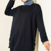 Basic Two-Piece Set with Metal Snaps Navy Blue – Image 2