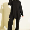 Basic Two-Piece Set with Metal Snaps Black – Image 2