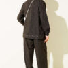Metal Button Denim Two-Piece Set Dark Brown - immagine 3