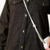Metal Button Denim Two-Piece Set Dark Brown - immagine 4