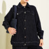 Metal Button Denim Two-Piece Set Navy Blue - الصورة 2