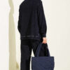 Metal Button Denim Two-Piece Set Navy Blue - الصورة 3