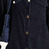 Metal Button Denim Two-Piece Set Navy Blue - الصورة 4