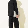 Metal Button Denim Two-Piece Set Black - الصورة 3