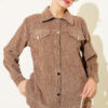 Metal Button Denim Two-Piece Set Mink - Imagen 2