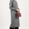 Metal Gold Button Long Knit Cardigan Smoke
