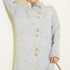 Metal Gold Button Long Knit Cardigan Grey – Image 2