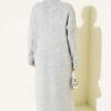 Metal Gold Button Long Knit Cardigan Grey – Image 3