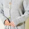 Metal Gold Button Long Knit Cardigan Grey – Image 4