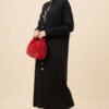 Metal Gold Button Long Knit Cardigan Black