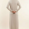 Metal Gold Button Long Knit Cardigan Stone - Afbeelding 3