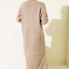 Metal Gold Button Long Knit Cardigan Mink – Image 3