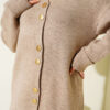 Metal Gold Button Long Knit Cardigan Mink – Image 4