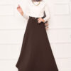 Mevlana Scuba Modest Hem Edge Skirt Brown