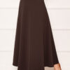 Mevlana Scuba Modest Hem Edge Skirt Brown – Image 3