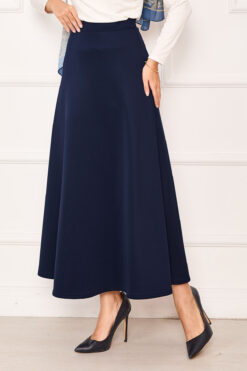 Alternative view of Mevlana Scuba Modest Hem Edge Skirt Navy Blue