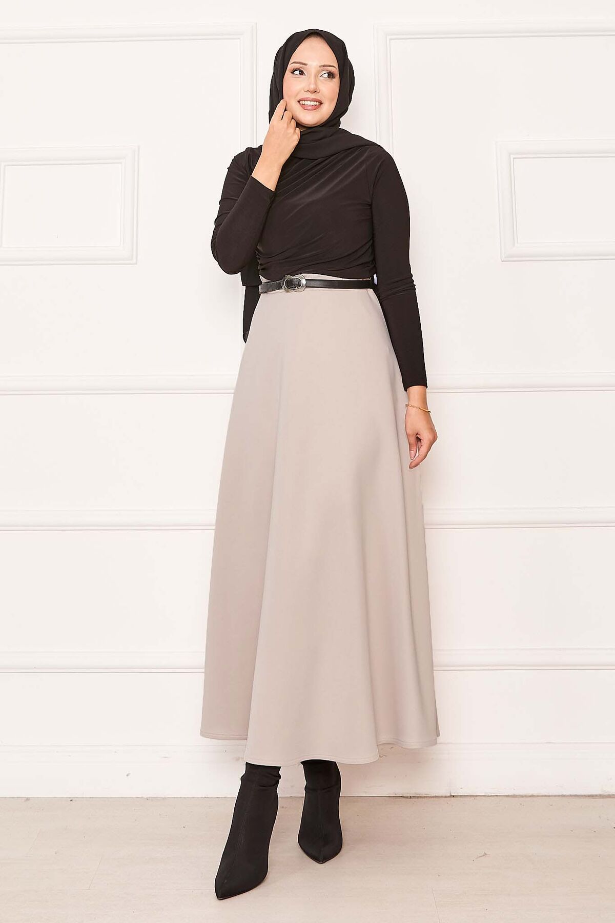 Mevlana Scuba Modest Hem Edge Skirt Stone - immagine 2