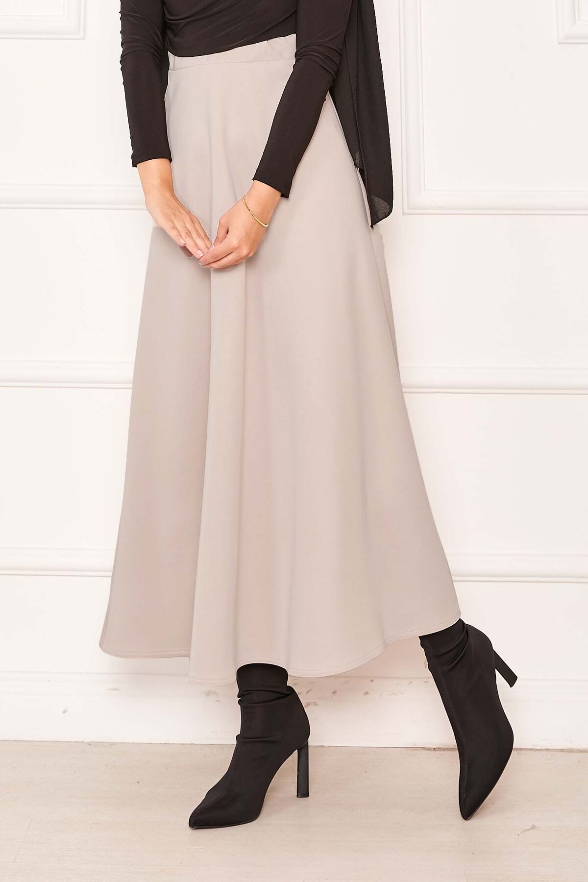 Mevlana Scuba Modest Hem Edge Skirt Stone - immagine 4