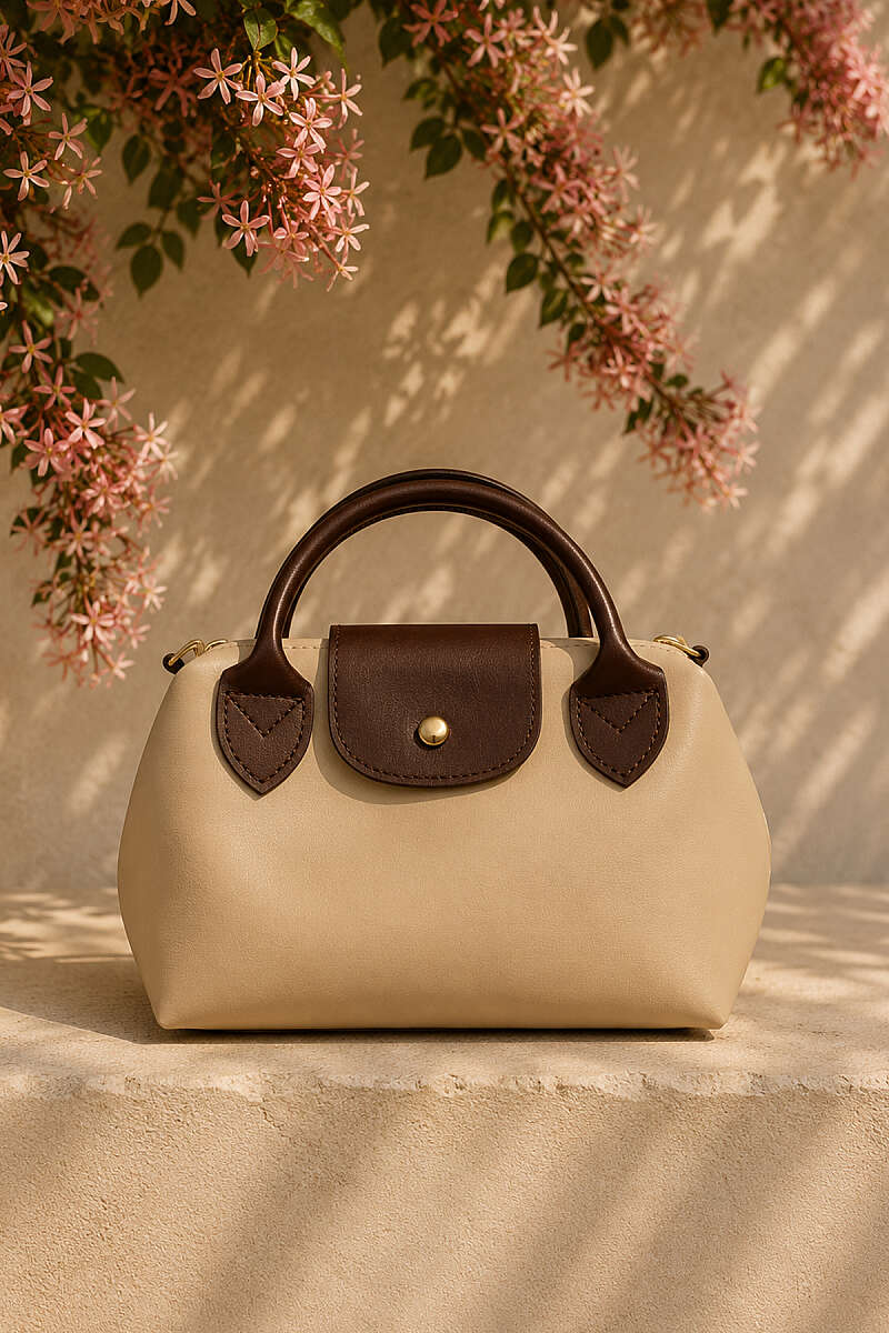 Magnetic Mini Women's Handbag with Decorative Accents Dark Brown - immagine 2