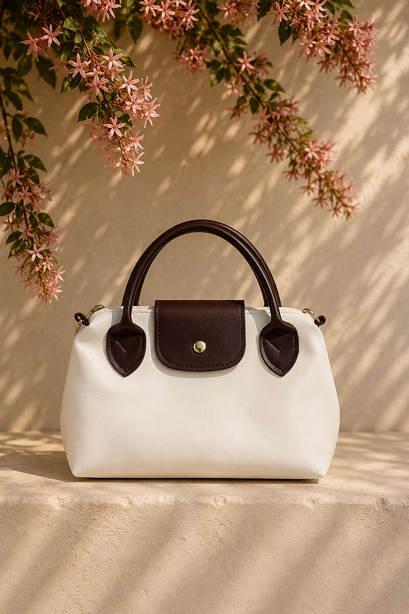 Magnetic Mini Women's Handbag with Decorative Accents White - Imagen 2