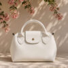 Magnetic Mini Women's Handbag with Decorative Accents White