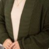 ⁦Mina Shawl Collar Long Knit Cardigan Khaki⁩ - الصورة ⁦5⁩