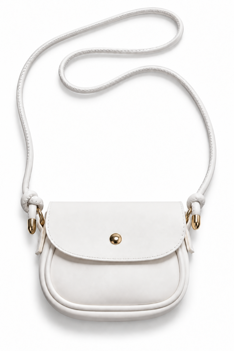 Mini Strapless Snap Button Bag Ecru
