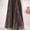 ⁦Floral Print Chiffon Mini Skirt with Belt Brown⁩ - الصورة ⁦2⁩