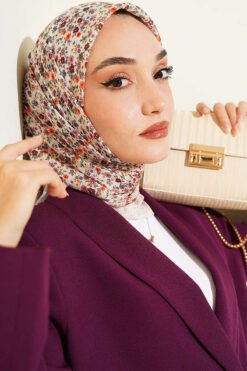 Alternative view of Mini Floral Detailed Scarf Beige