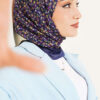 Mini Floral Detailed Scarf Navy Blue - Imagen 2