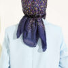 Mini Floral Detailed Scarf Navy Blue - Imagen 3