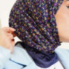 Mini Floral Detailed Scarf Navy Blue - Imagen 4