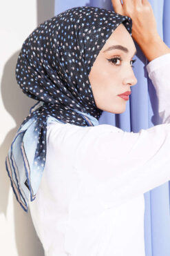 Alternative view of Floral Stripe Transition Scarf Black