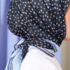 Floral Stripe Transition Scarf Black – Bild 4
