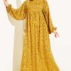 Batwing Sleeve Viscose Top Mustard
