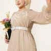Mini Polka Dot Patterned Dress Sand Beige – Image 5