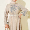 Mini Polka Dot Patterned Dress Sand Beige – Image 2
