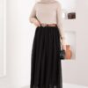 Mini Polka Dot Belted Tulle Skirt Black - الصورة 3