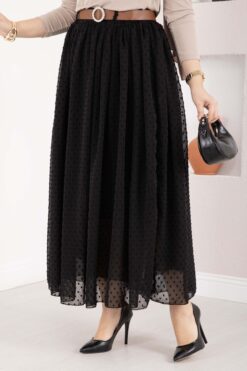 Alternative view of Mini Polka Dot Belted Tulle Skirt Black