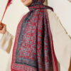 Soft Floral Motif Shawl Burgundy