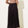 Mini Stone-Embellished Pleated Skirt Dark Brown - Image 3