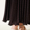 Mini Stone-Embellished Pleated Skirt Dark Brown - Image 4