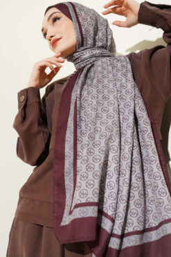 Alternative view of MK Pattern Liva Modal Scarf Burgundy