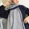 MK Pattern Liva Modal Scarf Navy Blue - Image 5