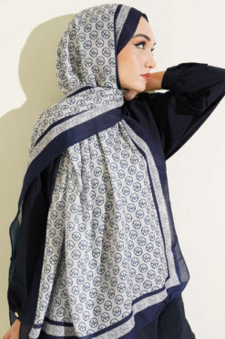 Alternative view of MK Pattern Liva Modal Scarf Navy Blue
