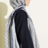 MK Pattern Liva Modal Scarf Navy Blue - الصورة 3