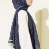 MK Pattern Liva Modal Scarf Navy Blue - Image 3